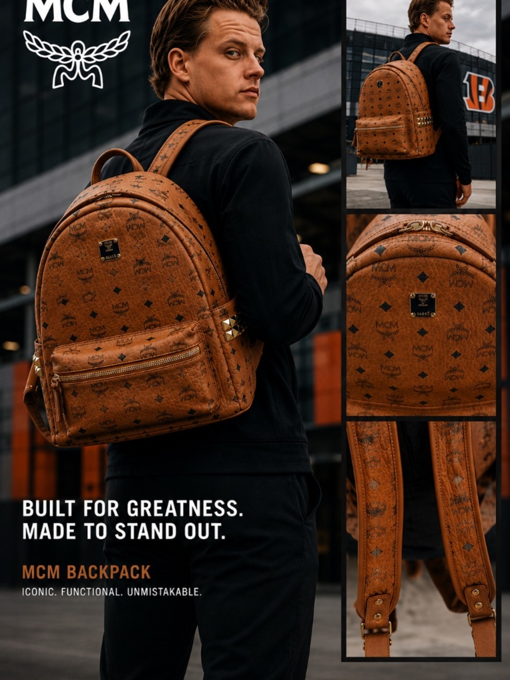 MCM GM MONOGRAM COGNAC CANVAS BACKPACK LIMITED ED.
